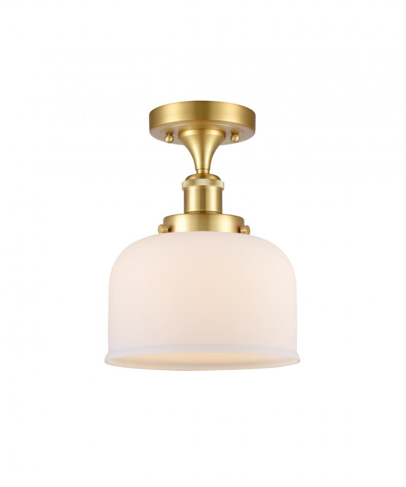Bell - 1 Light - 8 inch - Satin Gold - Semi-Flush Mount