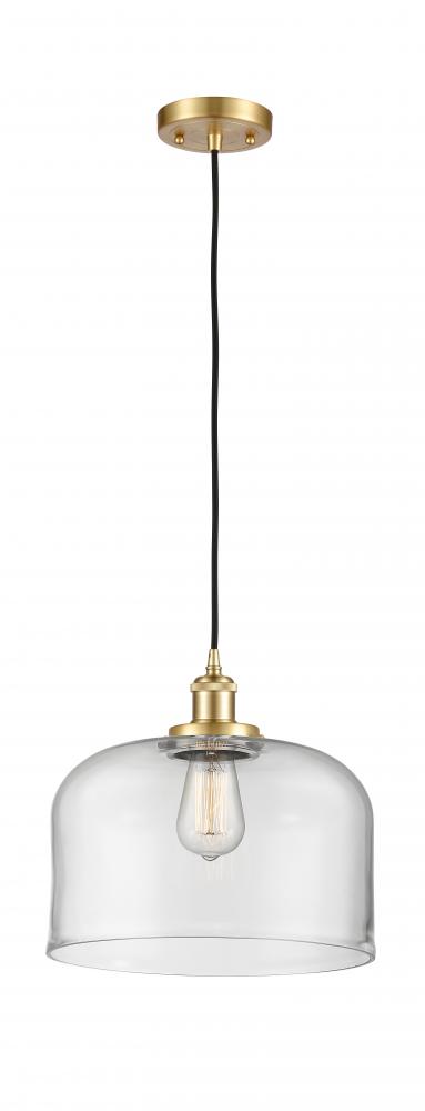 Bell - 1 Light - 12 inch - Satin Gold - Cord hung - Mini Pendant