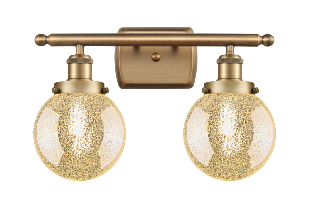 Beacon - 2 Light - 16 inch - Brushed Brass - Bath Vanity Light