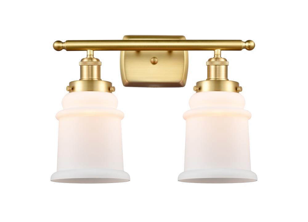 Canton - 2 Light - 16 inch - Satin Gold - Bath Vanity Light