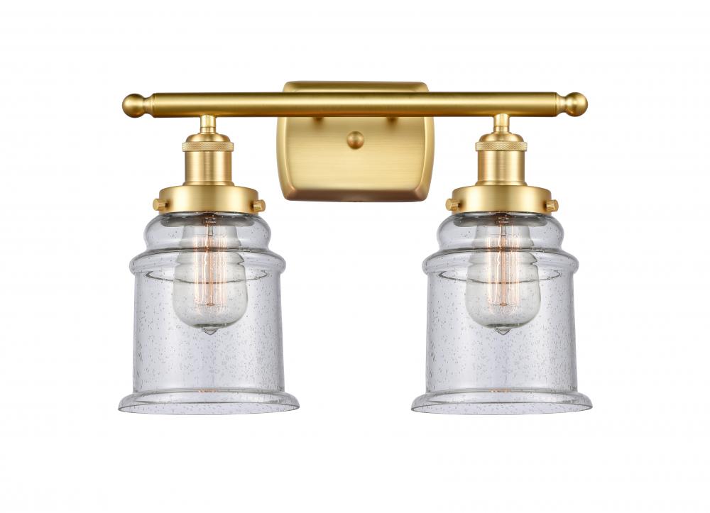 Canton - 2 Light - 16 inch - Satin Gold - Bath Vanity Light