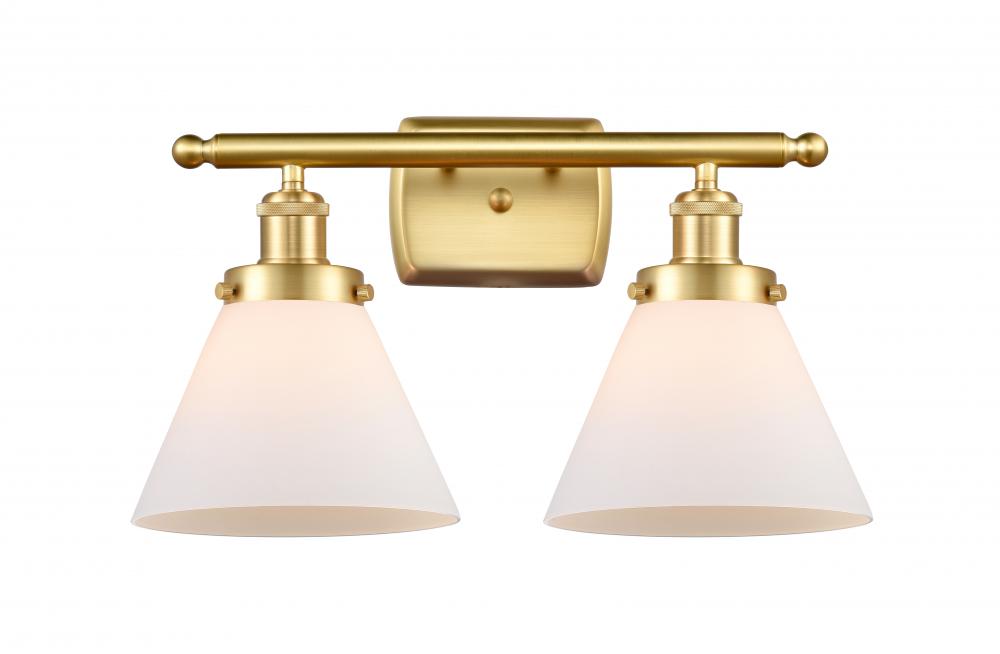 Cone - 2 Light - 18 inch - Satin Gold - Bath Vanity Light