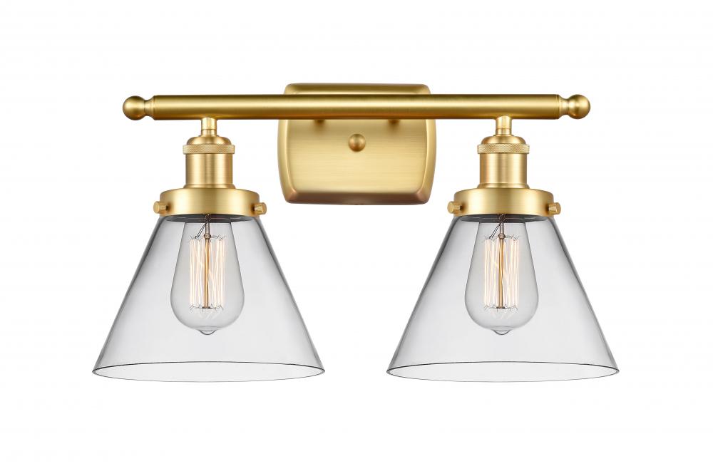 Cone - 2 Light - 18 inch - Satin Gold - Bath Vanity Light