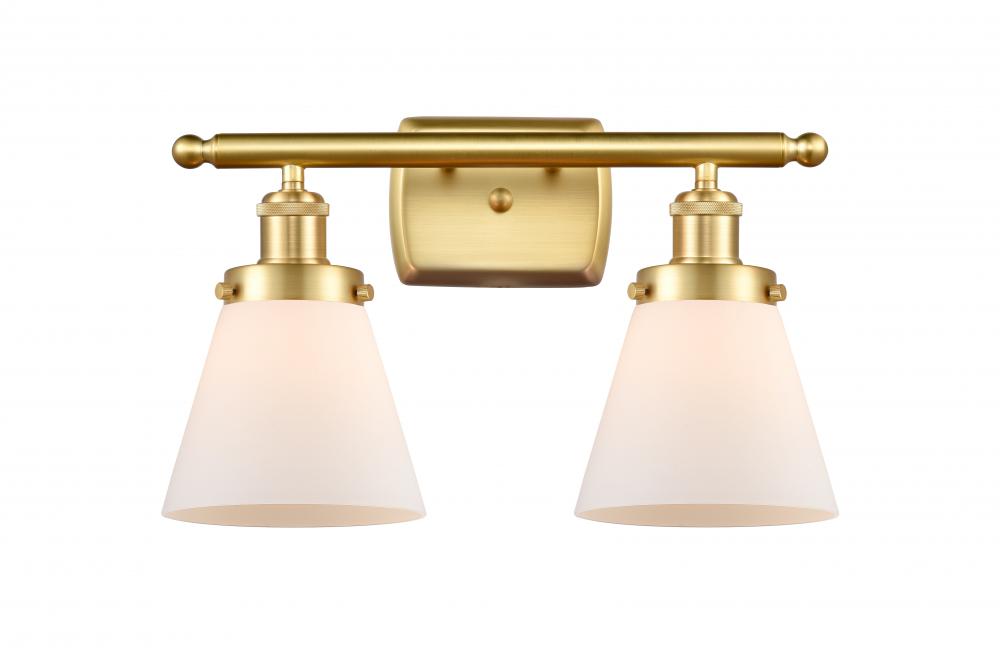 Cone - 2 Light - 16 inch - Satin Gold - Bath Vanity Light