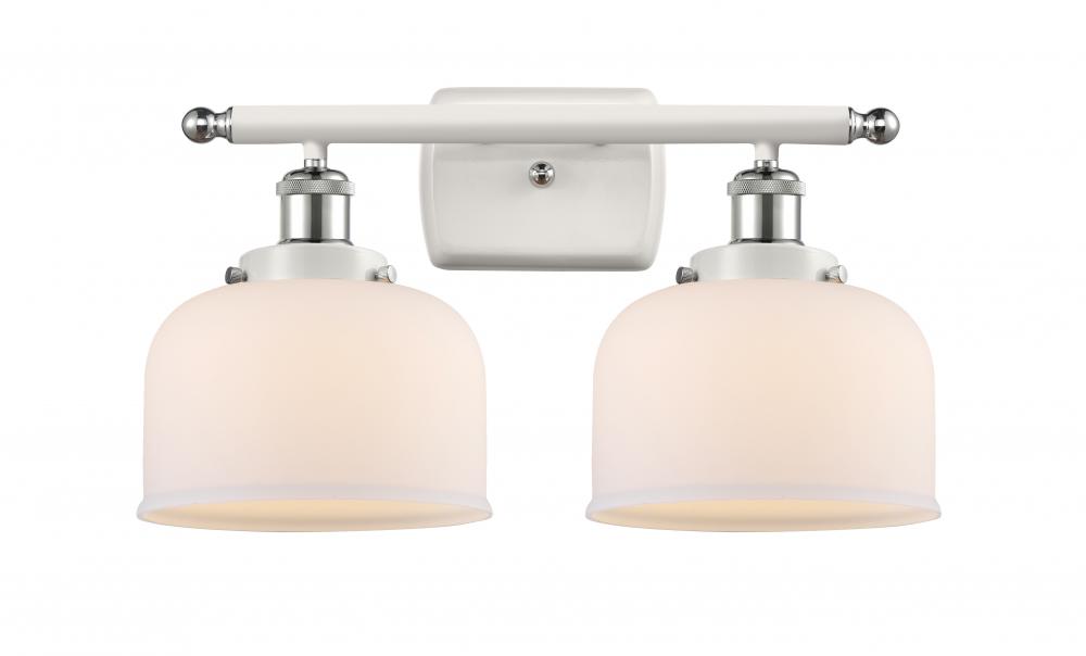 Bell - 2 Light - 18 inch - White Polished Chrome - Bath Vanity Light
