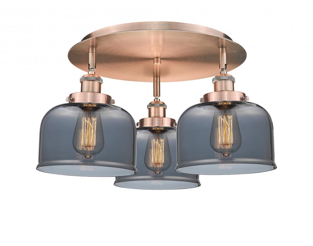 Cone - 3 Light - 20 inch - Antique Copper - Semi-Flush Mount