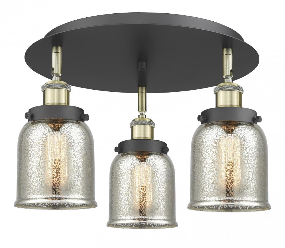 Cone - 3 Light - 17 inch - Black Antique Brass - Semi-Flush Mount