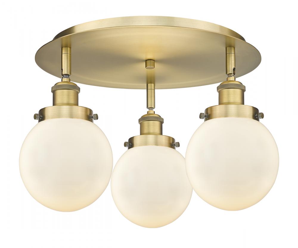 Beacon - 3 Light - 18 inch - Brushed Brass - Semi-Flush Mount