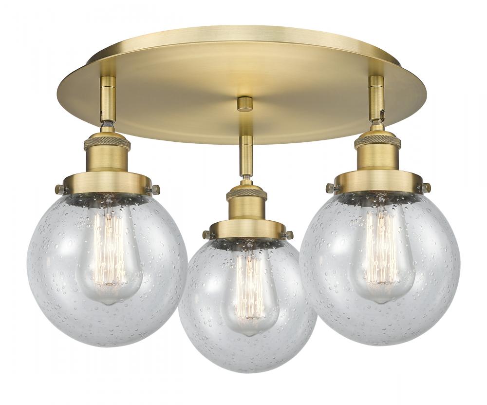 Beacon - 3 Light - 18 inch - Brushed Brass - Semi-Flush Mount