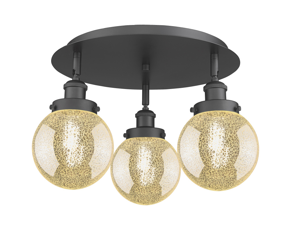 Beacon - 3 Light - 18 inch - Matte Black - Semi-Flush Mount