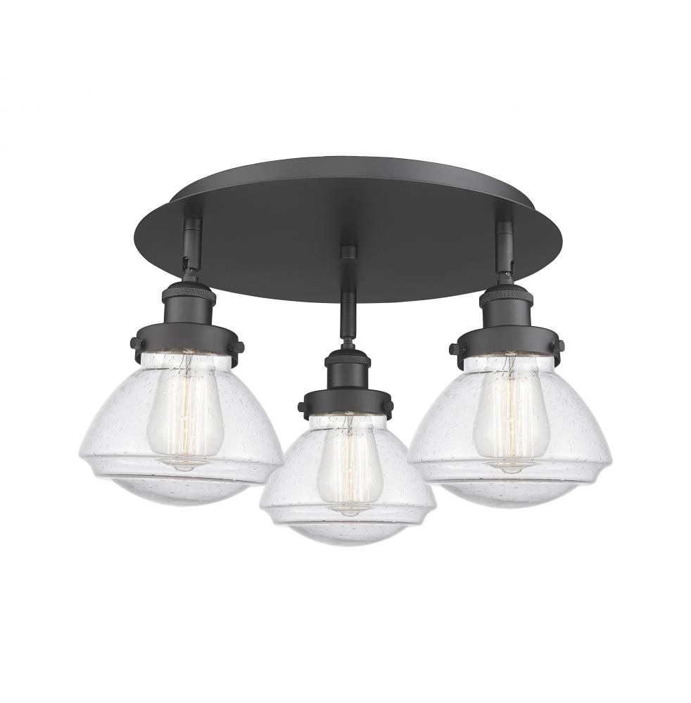 Olean - 3 Light - 19 inch - Matte Black - Semi-Flush Mount