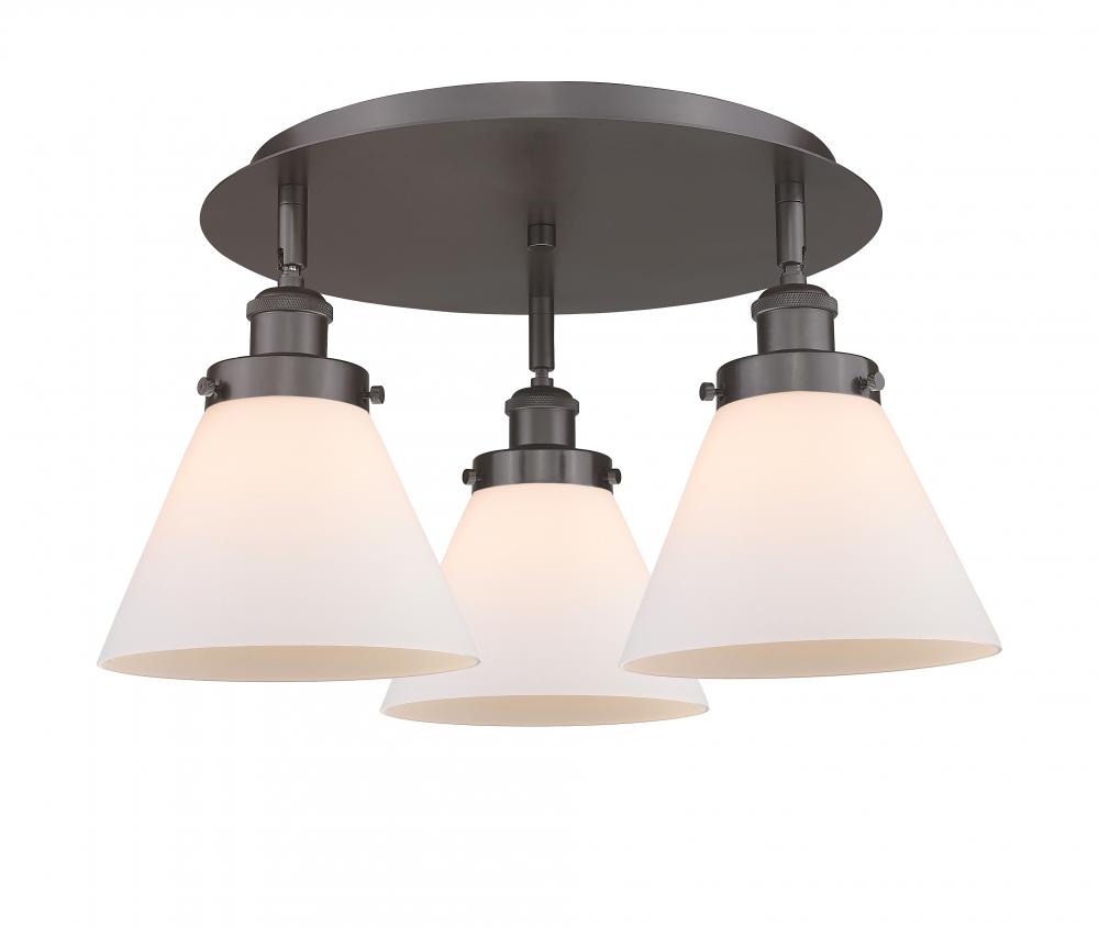 Cone - 3 Light - 20 inch - Oil Rubbed Bronze - Semi-Flush Mount