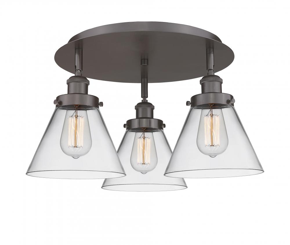 Cone - 3 Light - 20 inch - Oil Rubbed Bronze - Flush Mount