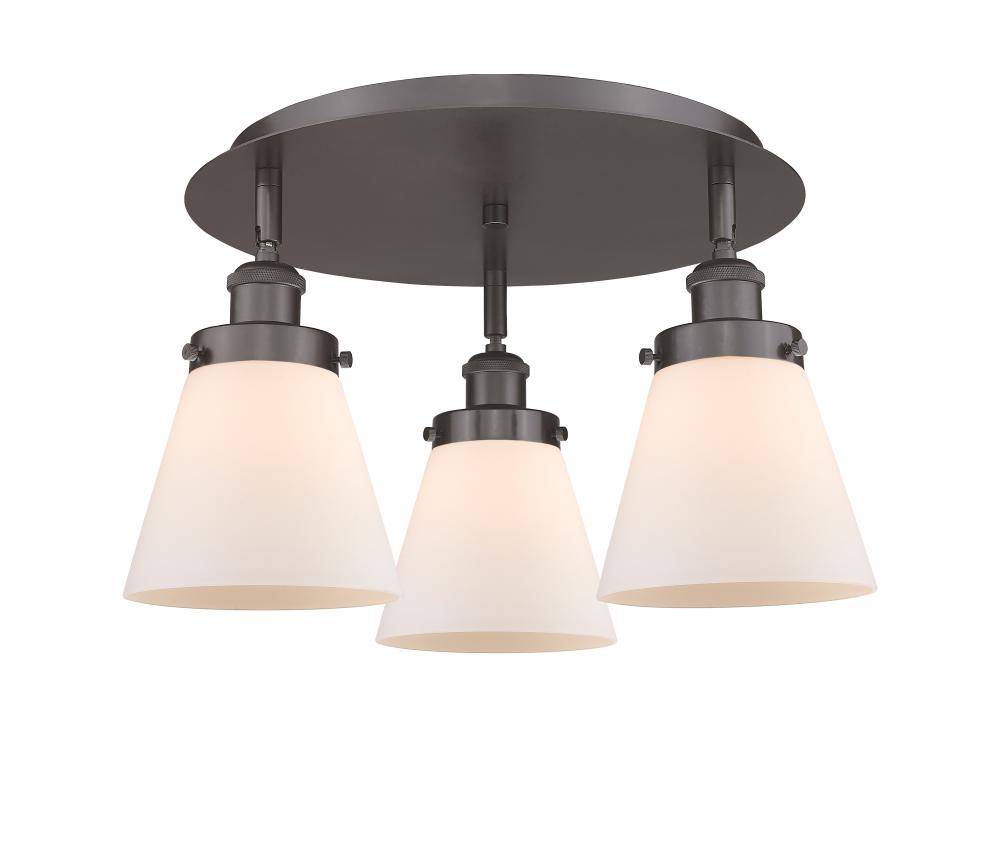 Cone - 3 Light - 18 inch - Oil Rubbed Bronze - Semi-Flush Mount