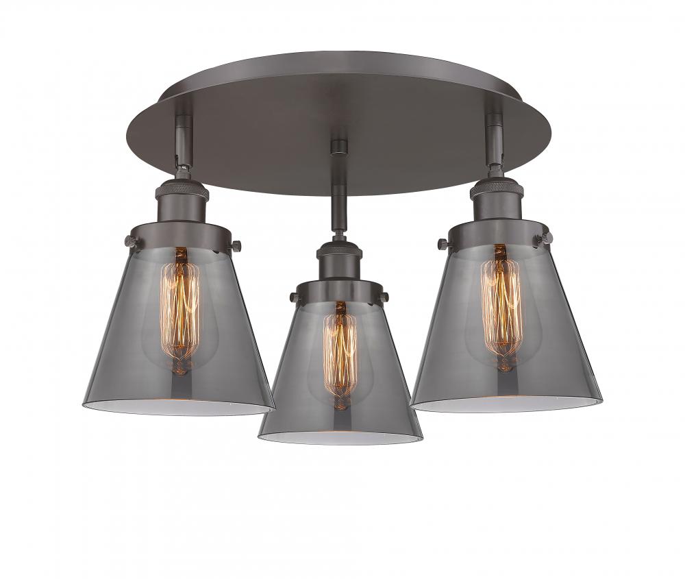 Cone - 3 Light - 18 inch - Oil Rubbed Bronze - Semi-Flush Mount