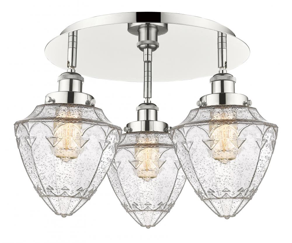 Bullet - 3 Light - 18 inch - Polished Nickel - Semi-Flush Mount