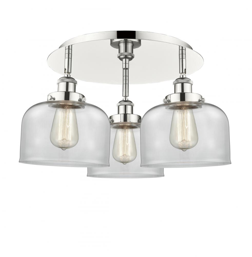 Cone - 3 Light - 20 inch - Polished Nickel - Semi-Flush Mount