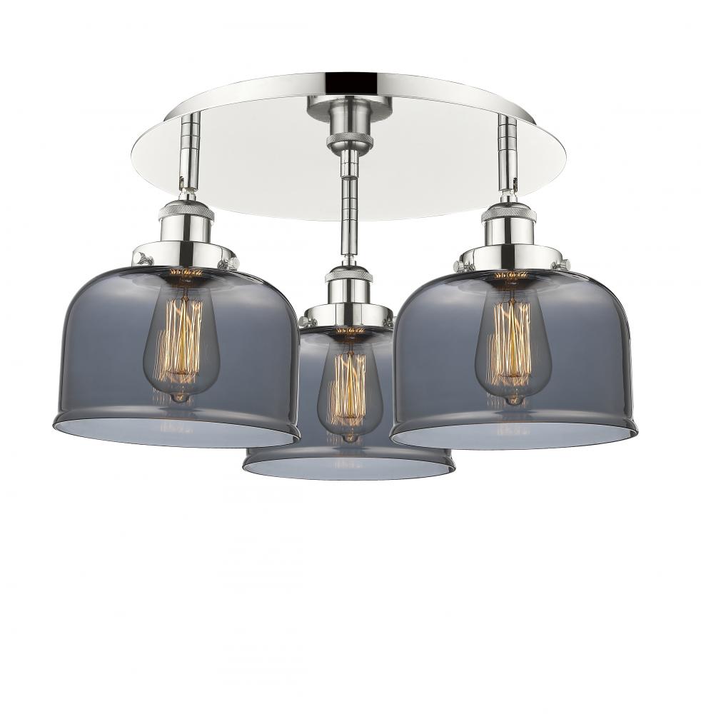 Cone - 3 Light - 20 inch - Polished Nickel - Semi-Flush Mount