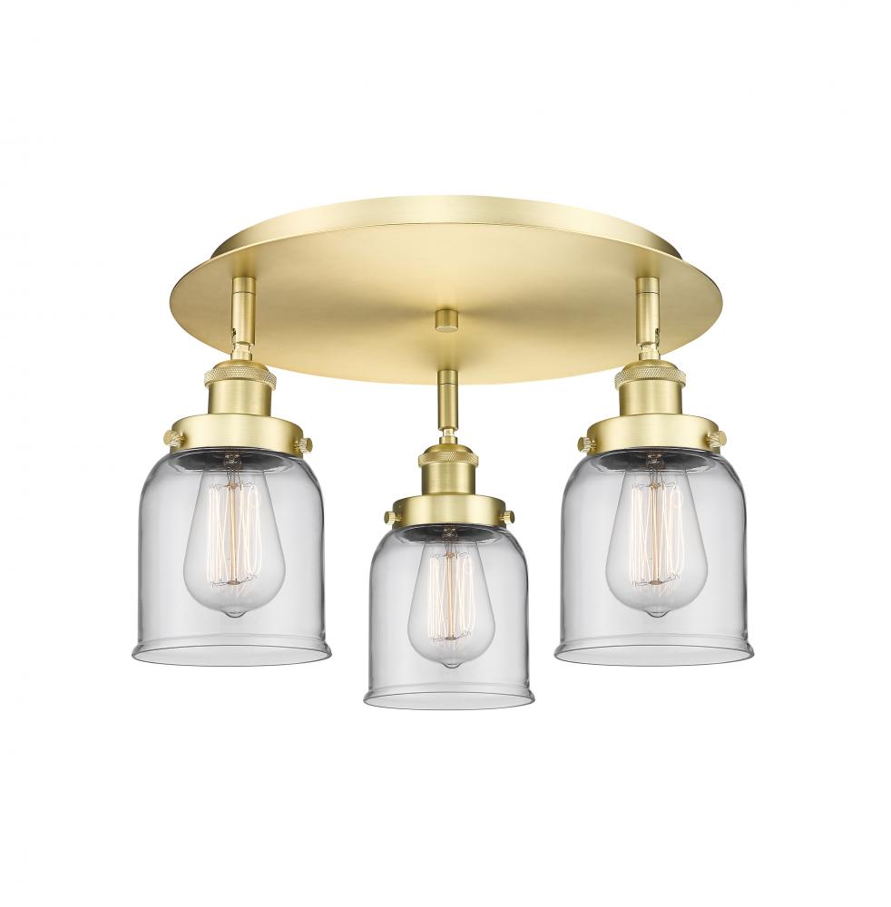Edison - 3 Light - 17 inch - Satin Gold - Semi-Flush Mount