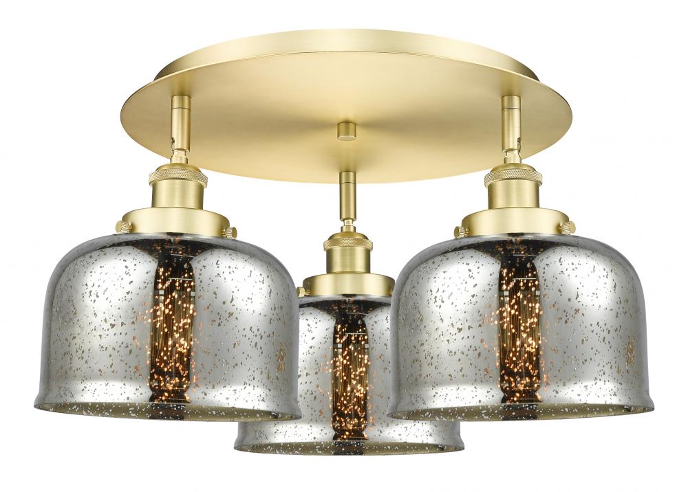 Cone - 3 Light - 20 inch - Satin Gold - Semi-Flush Mount
