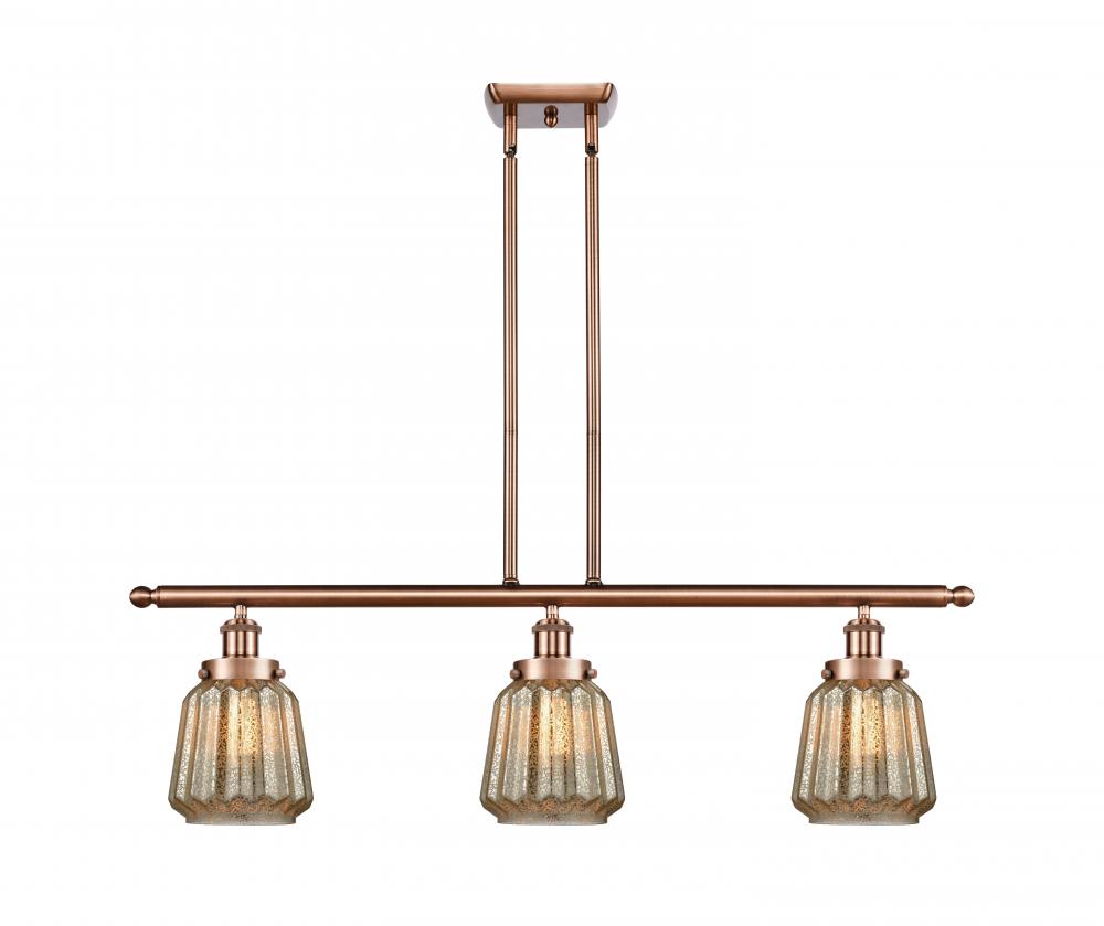 Chatham - 3 Light - 36 inch - Antique Copper - Stem Hung - Island Light