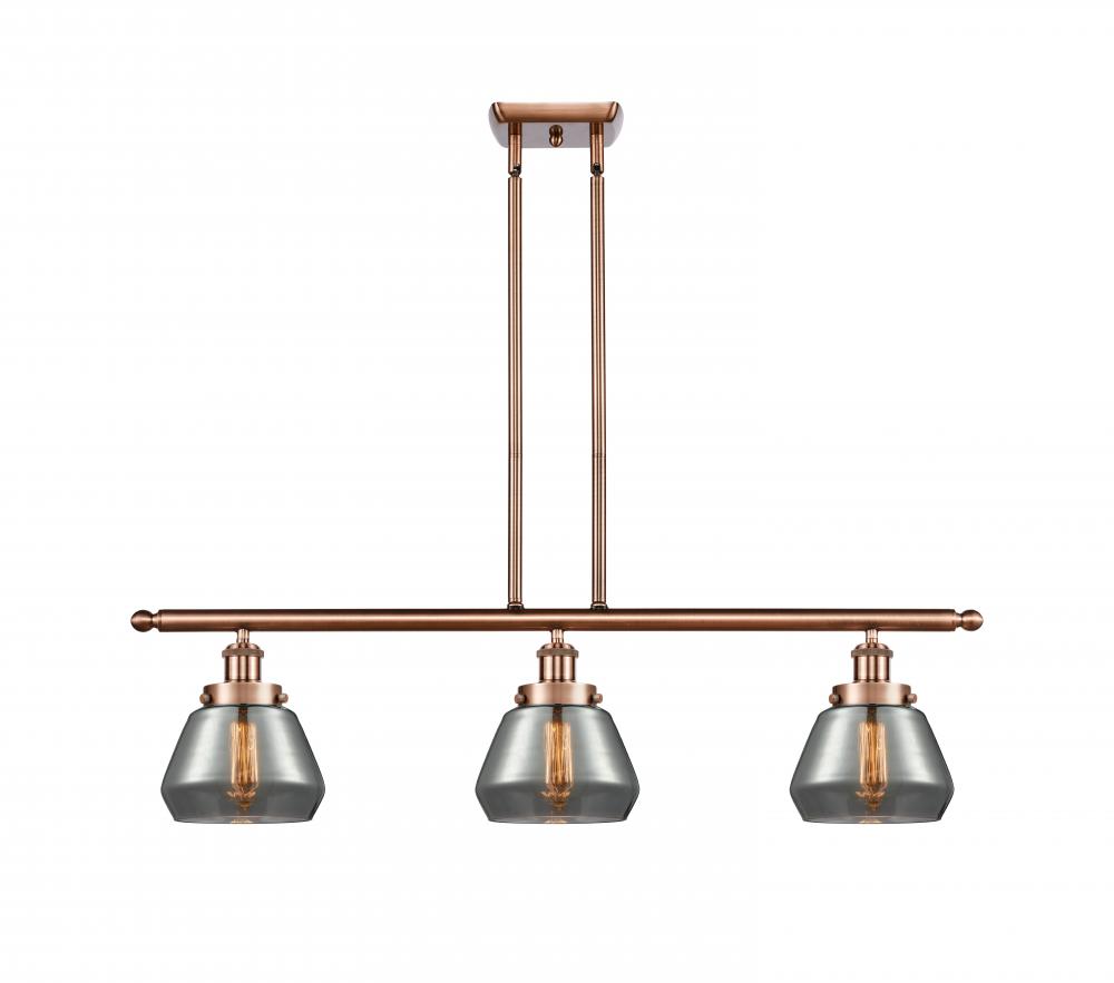 Fulton - 3 Light - 36 inch - Antique Copper - Stem Hung - Island Light