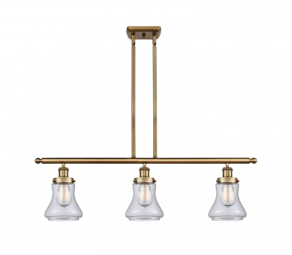 Bellmont - 3 Light - 36 inch - Brushed Brass - Stem Hung - Island Light