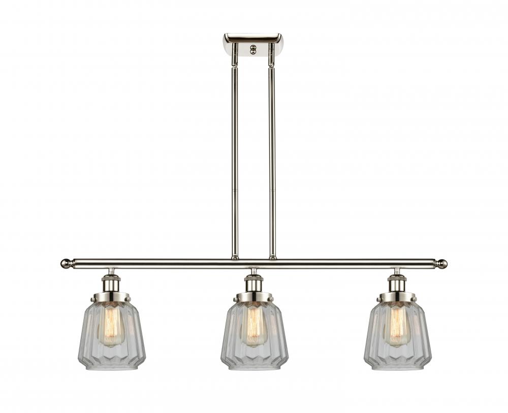 Chatham - 3 Light - 36 inch - Polished Nickel - Stem Hung - Island Light