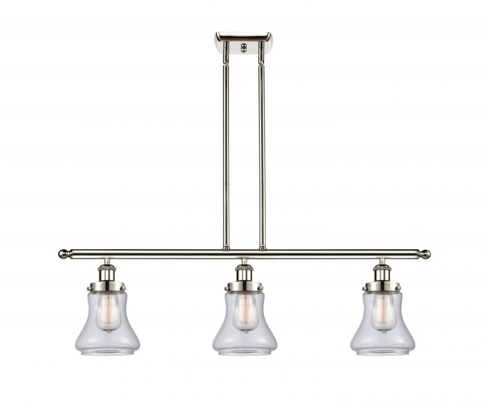 Bellmont - 3 Light - 36 inch - Polished Nickel - Stem Hung - Island Light