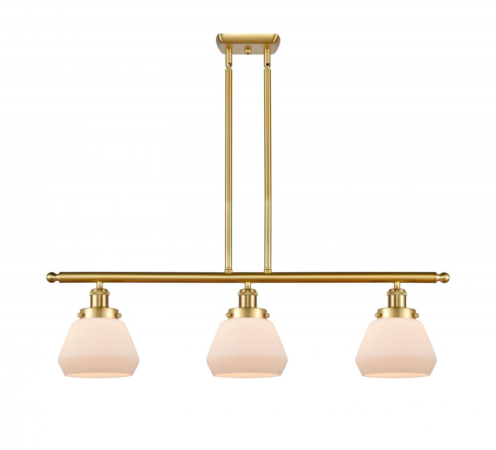Fulton - 3 Light - 36 inch - Satin Gold - Stem Hung - Island Light