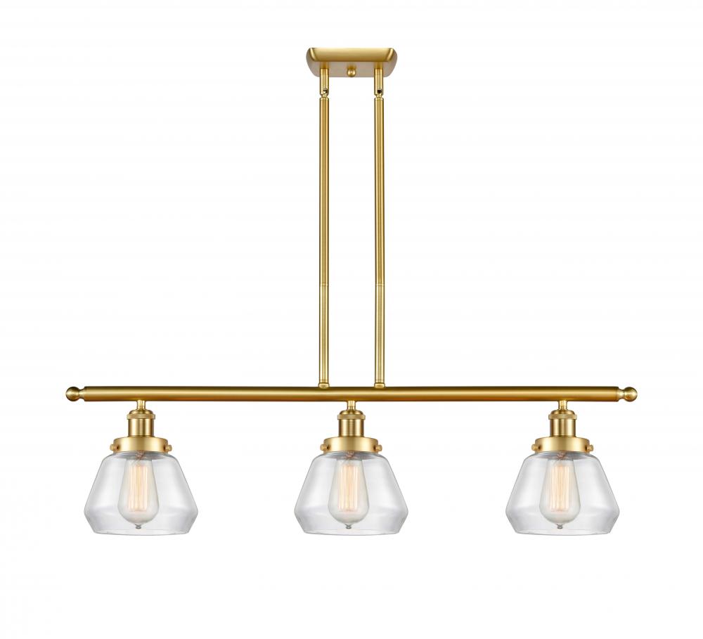Fulton - 3 Light - 36 inch - Satin Gold - Stem Hung - Island Light