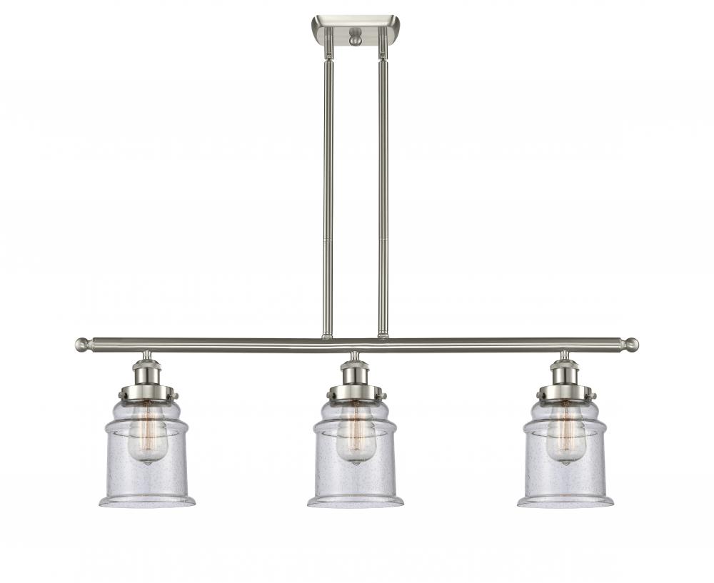 Canton - 3 Light - 36 inch - Brushed Satin Nickel - Stem Hung - Island Light