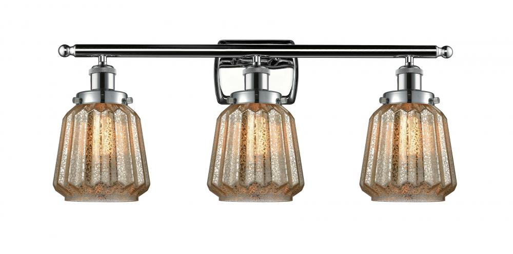 Chatham - 3 Light - 26 inch - Polished Chrome - Bath Vanity Light