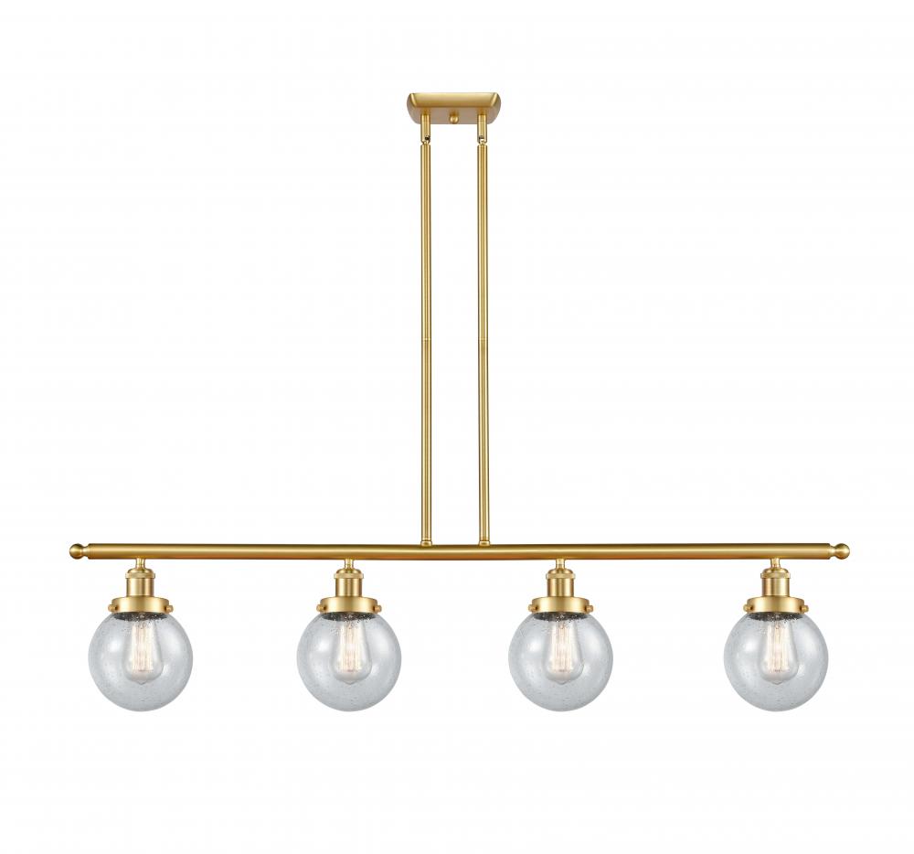 Beacon - 4 Light - 48 inch - Satin Gold - Stem Hung - Island Light