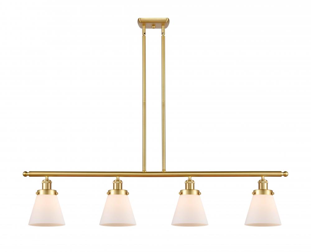 Cone - 4 Light - 48 inch - Satin Gold - Stem Hung - Island Light
