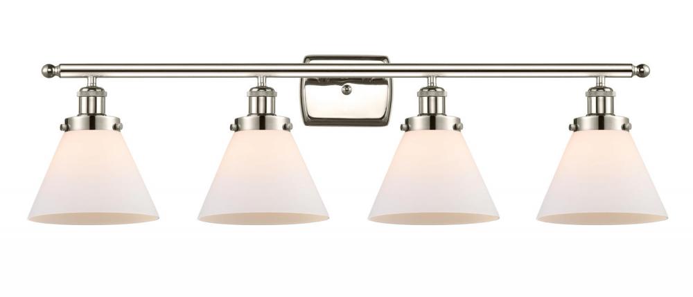 Cone - 4 Light - 38 inch - Polished Nickel - Bath Vanity Light