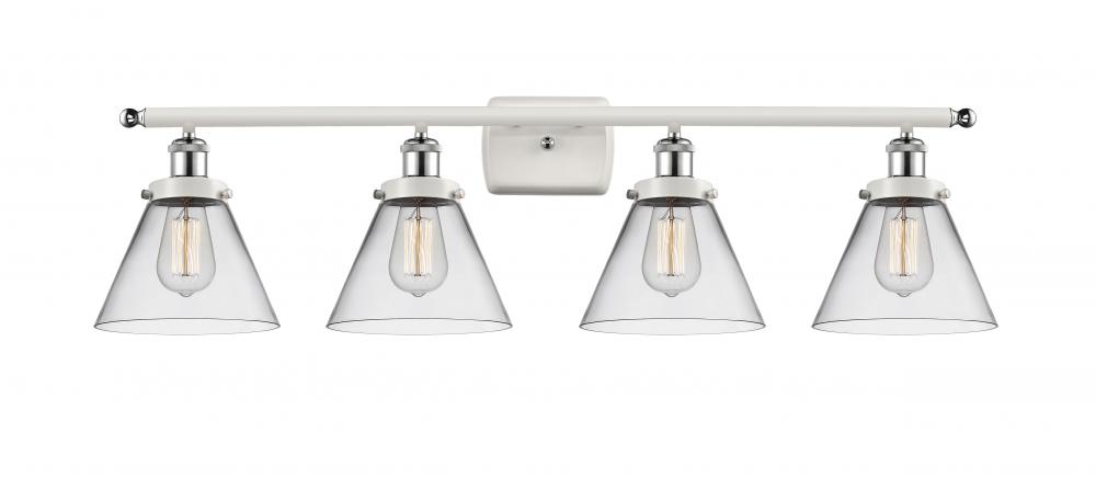 Cone - 4 Light - 38 inch - White Polished Chrome - Bath Vanity Light