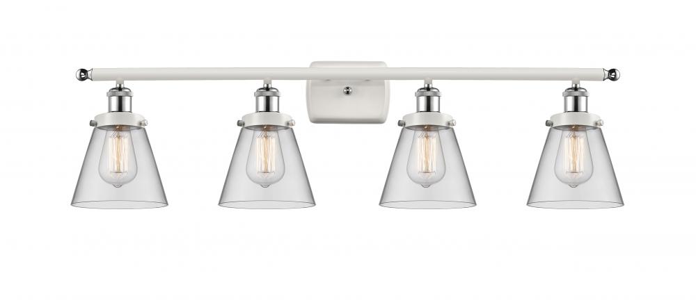 Cone - 4 Light - 36 inch - White Polished Chrome - Bath Vanity Light