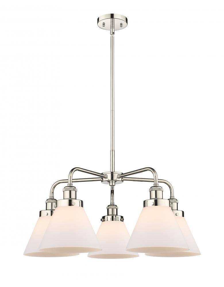 Cone - 5 Light - 26 inch - Polished Nickel - Chandelier