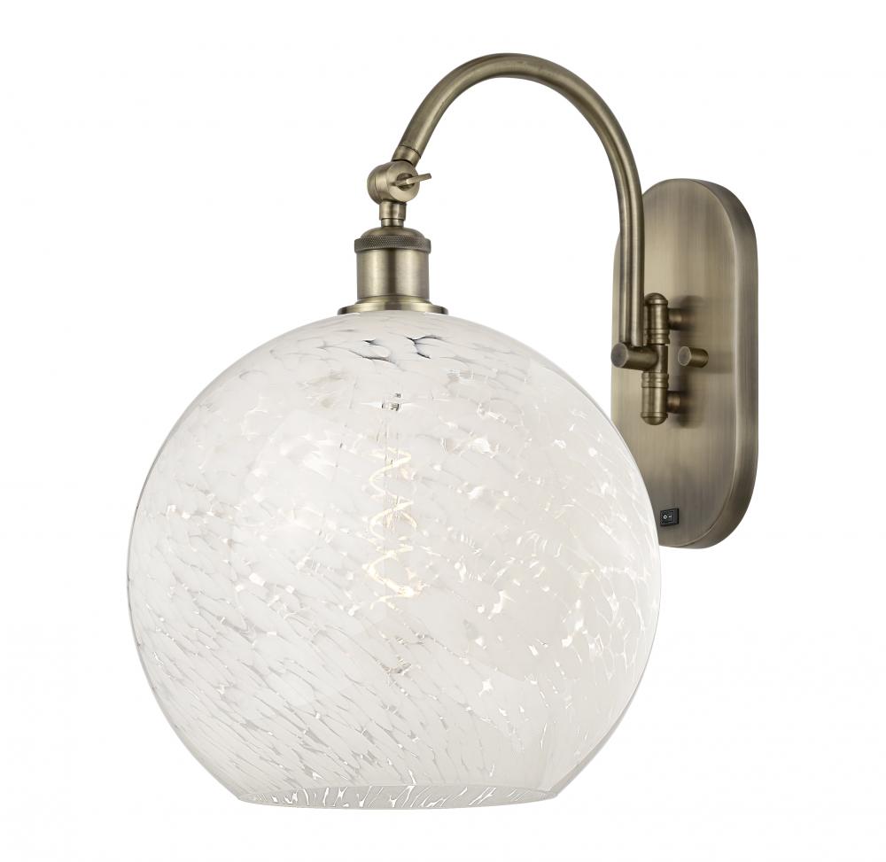 White Mouchette - 1 Light - 12 inch - Antique Brass - Sconce