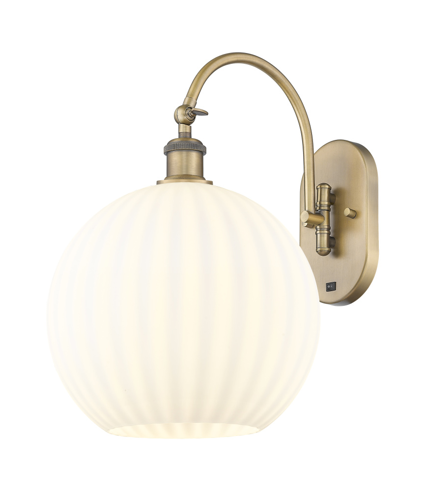 White Venetian - 1 Light - 12 inch - Brushed Brass - Sconce