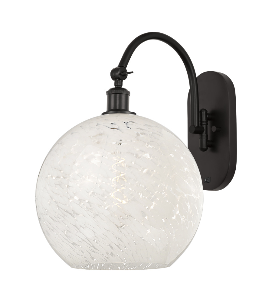 White Mouchette - 1 Light - 12 inch - Oil Rubbed Bronze - Sconce