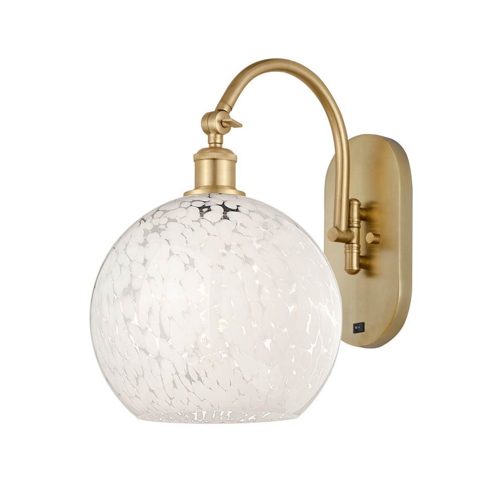 White Mouchette - 1 Light - 10 inch - Satin Gold - Sconce