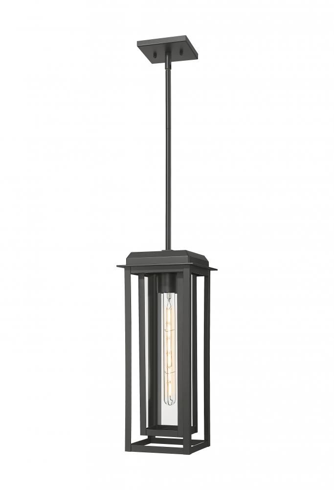Mansfield - 1 Light - 8 inch - Matte Black - Coastal Outdoor Pendant