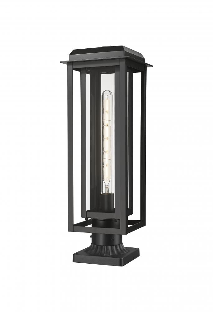 Mansfield - 1 Light - 8 inch - Matte Black - Stem Hung - Coastal Outdoor Post Lantern