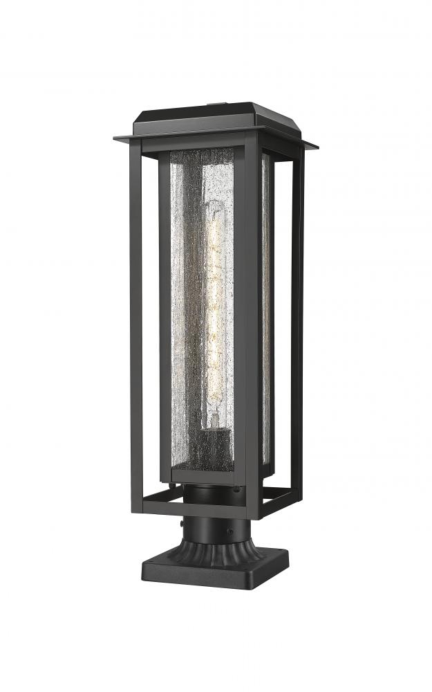 Mansfield - 1 Light - 8 inch - Matte Black - Stem Hung - Coastal Outdoor Post Lantern