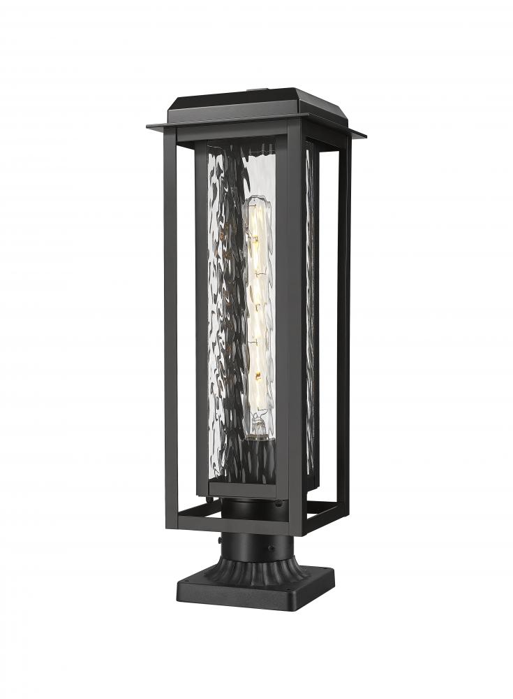 Mansfield - 1 Light - 8 inch - Matte Black - Stem Hung - Coastal Outdoor Post Lantern
