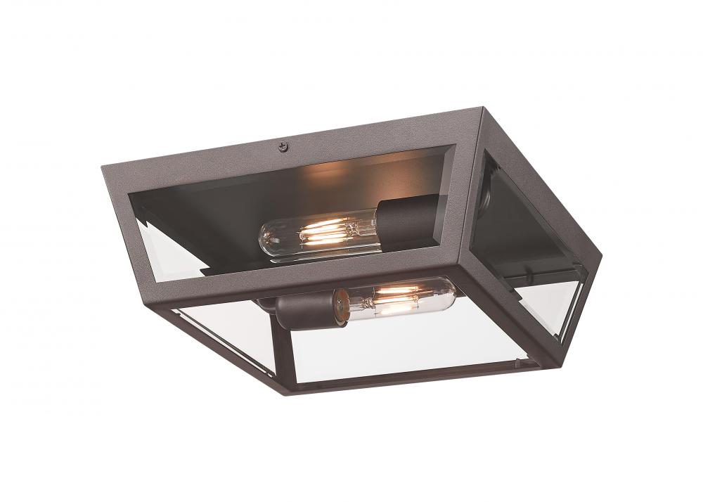 Madison - 2 Light - 12 inch - Bronze - Coastal Outdoor Flush Mount