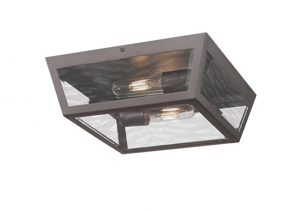 Madison - 2 Light - 12 inch - Bronze - Coastal Outdoor Flush Mount