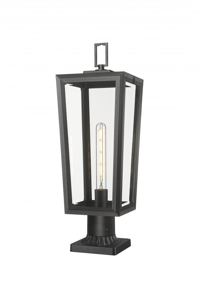Madison - 1 Light - 8 inch - Matte Black - Chain Hung - Coastal Outdoor Post Lantern